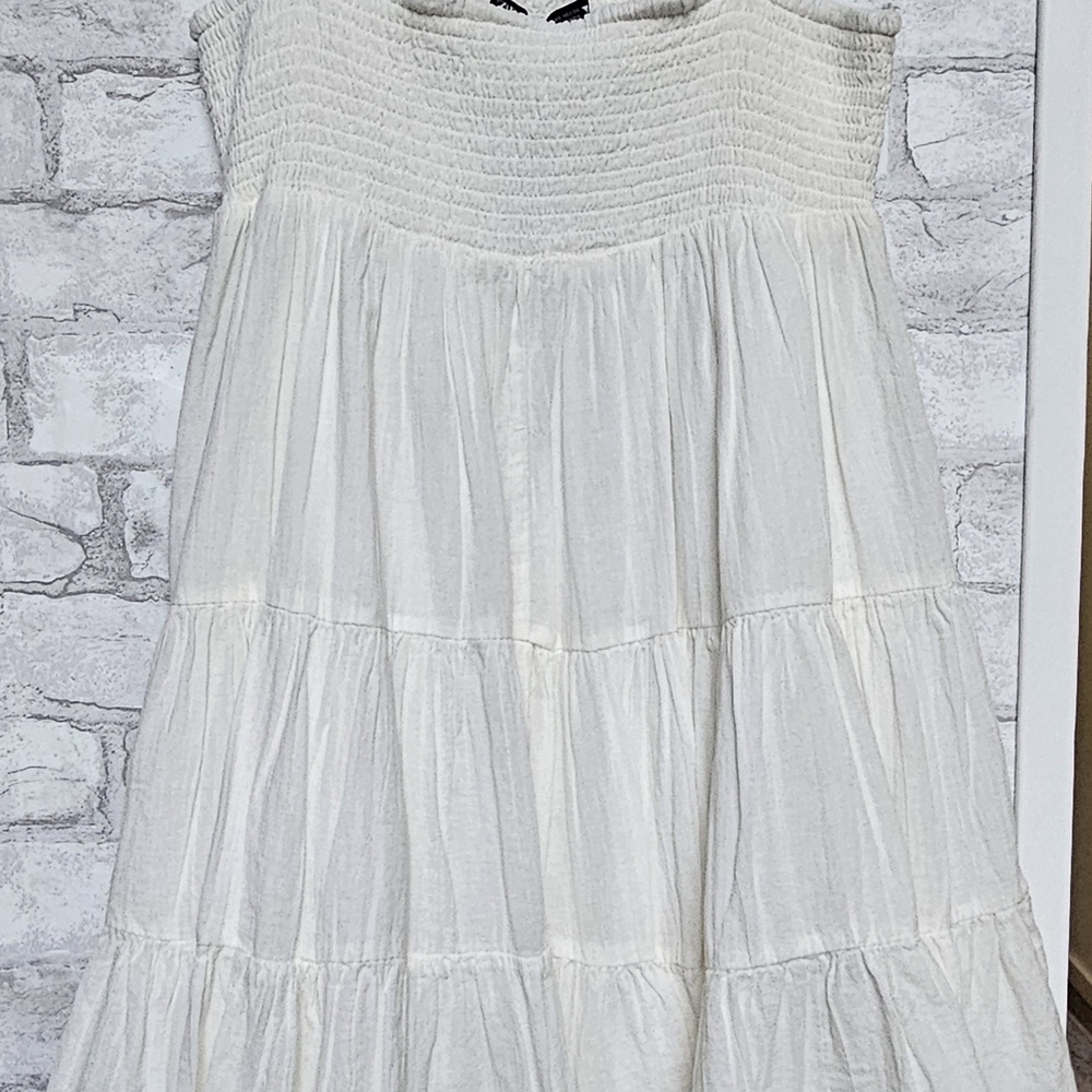 ZARA White Tiered Smocked Sundress